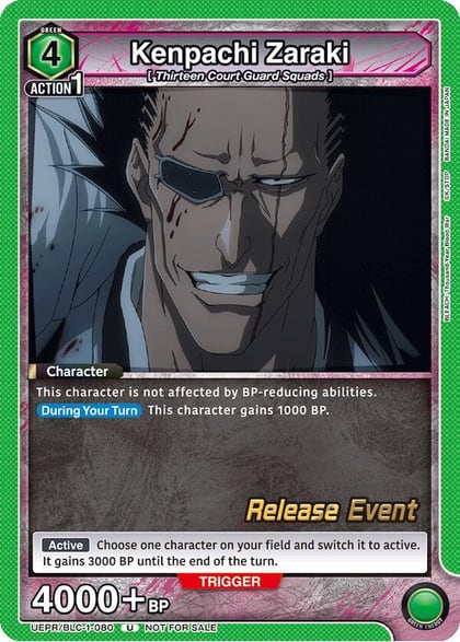 Kenpachi Zaraki (080), UE01BT: BLEACH: Thousand-Year Blood War Release Event Cards UEPR/BLC-1-080