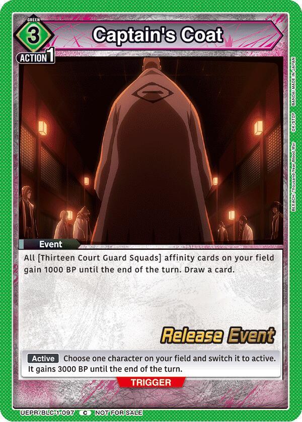 Captain's Coat, UE01BT: BLEACH: Thousand-Year Blood War Release Event Cards UEPR/BLC-1-097