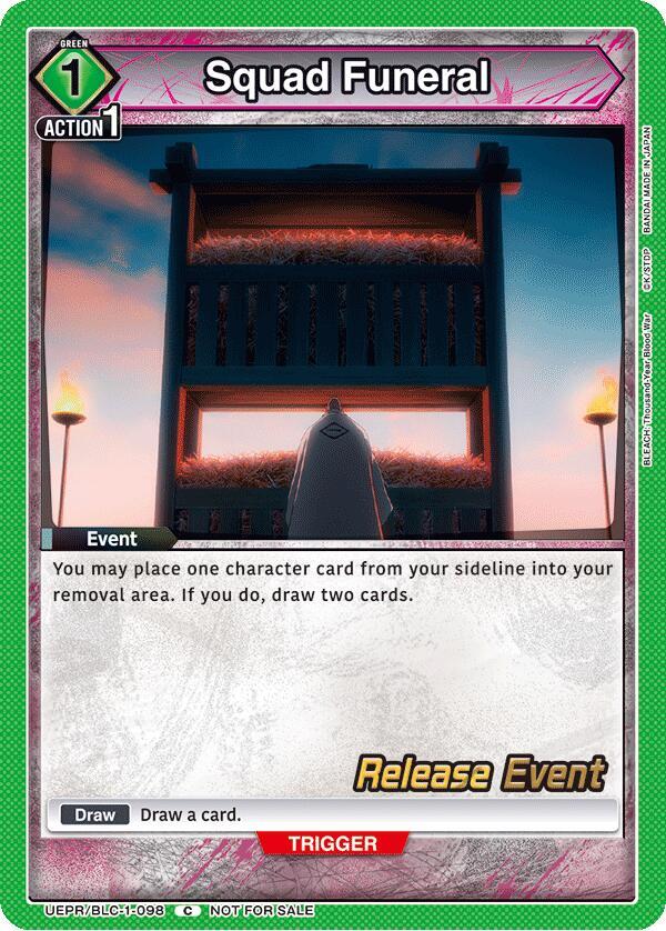 Squad Funeral, UE01BT: BLEACH: Thousand-Year Blood War Release Event Cards UEPR/BLC-1-098