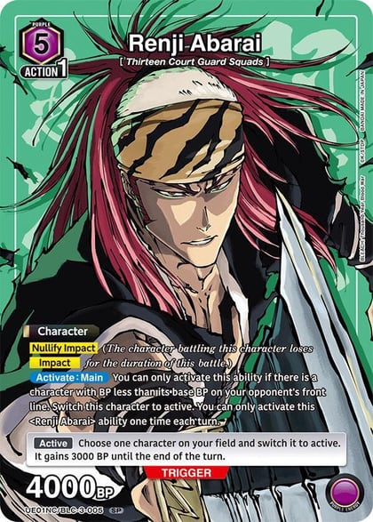 Renji Abarai, UE01NC: New Card Selection: BLEACH: Thousand-Year Blood War UE01NC/BLC-3-005