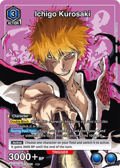 Ichigo Kurosaki, UE01NC: New Card Selection: BLEACH: Thousand-Year Blood War UE01NC/BLC-3-001