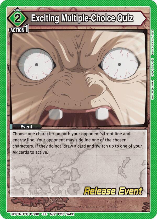 Exciting Multiple-Choice Quiz, UE02BT: HUNTER X HUNTER Release Event Cards UEPR/HTR-1-098