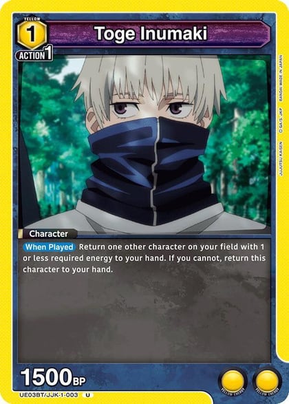 Toge Inumaki (003), UE03BT: Jujutsu Kaisen UE03BT/JJK-1-003
