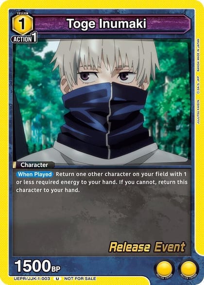 Toge Inumaki (003), UE03BT: Jujutsu Kaisen Release Event Cards UEPR/JJK-1-003