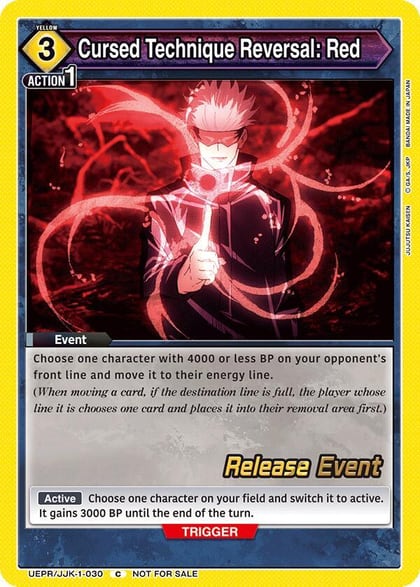 Cursed Technique Reversal: Red, UE03BT: Jujutsu Kaisen Release Event Cards UEPR/JJK-1-030