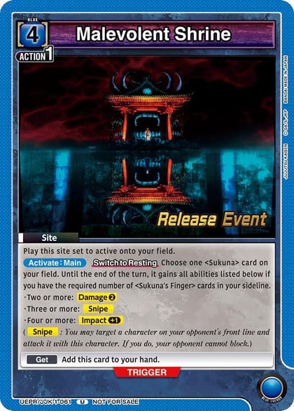 Malevolent Shrine, UE03BT: Jujutsu Kaisen Release Event Cards UEPR/JJK-1-061