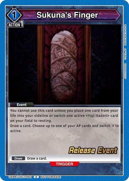 Sukuna's Finger, UE03BT: Jujutsu Kaisen Release Event Cards UEPR/JJK-1-063