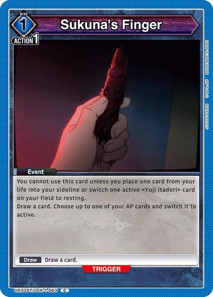 Sukuna's Finger, UE03ST: Jujutsu Kaisen Starter Deck UE03ST/JJK-1-063