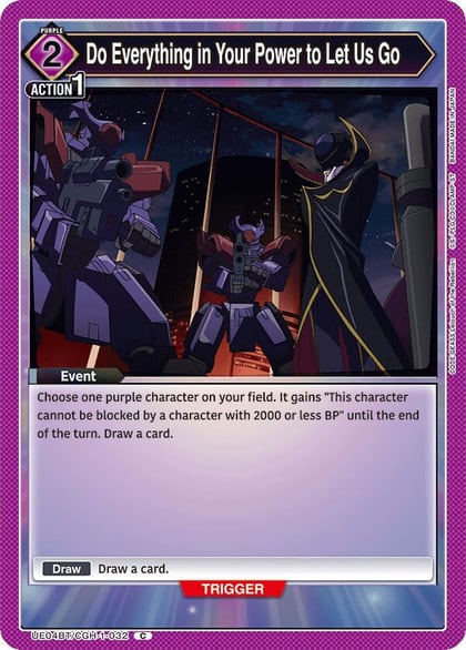 Do Everything in Your Power to Let Us Go, UE04BT: CODE GEASS: Lelouch of the Rebellion UE04BT/CGH-1-032
