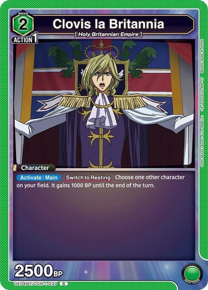 Clovis la Britannia, UE04BT: CODE GEASS: Lelouch of the Rebellion UE04BT/CGH-1-037