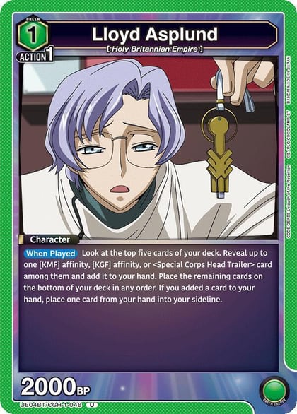 Lloyd Asplund, UE04BT: CODE GEASS: Lelouch of the Rebellion UE04BT/CGH-1-048