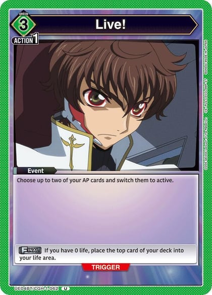 Live!, UE04BT: CODE GEASS: Lelouch of the Rebellion UE04BT/CGH-1-062