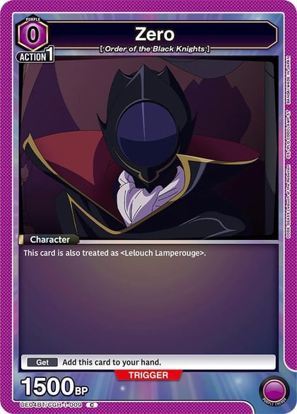 Zero (Box Topper Foil), UE04BT: CODE GEASS: Lelouch of the Rebellion UE04BT/CGH-1-009