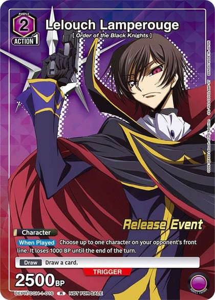 Lelouch Lamperouge (Release Event Participation), UE04BT: CODE GEASS: Lelouch of the Rebellion Release Event Cards UEPR/CGH-1-016