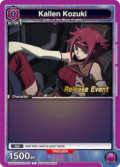Kallen Kozuki (002), UE04BT: CODE GEASS: Lelouch of the Rebellion Release Event Cards UEPR/CGH-1-002