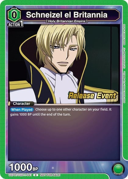 Schneizel el Britannia, UE04BT: CODE GEASS: Lelouch of the Rebellion Release Event Cards UEPR/CGH-1-041