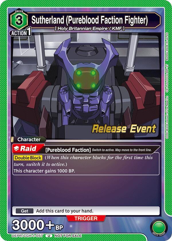 Sutherland (Pureblood Faction Fighter), UE04BT: CODE GEASS: Lelouch of the Rebellion Release Event Cards UEPR/CGH-1-057
