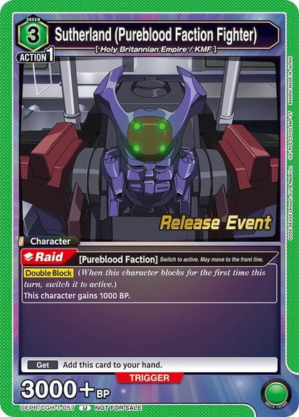Sutherland (Pureblood Faction Fighter), UE04BT: CODE GEASS: Lelouch of the Rebellion Release Event Cards UEPR/CGH-1-057
