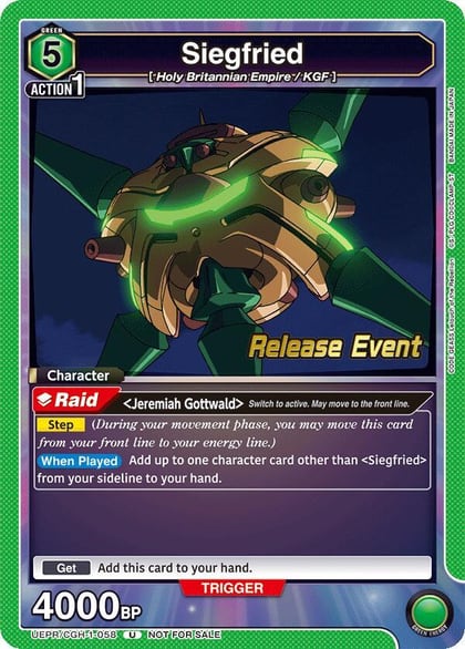 Siegfried, UE04BT: CODE GEASS: Lelouch of the Rebellion Release Event Cards UEPR/CGH-1-058