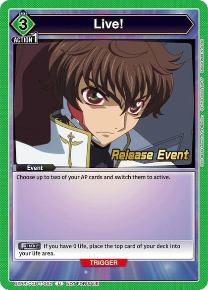 Live!, UE04BT: CODE GEASS: Lelouch of the Rebellion Release Event Cards UEPR/CGH-1-062