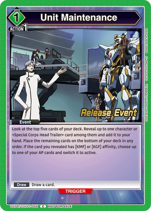 Unit Maintenance, UE04BT: CODE GEASS: Lelouch of the Rebellion Release Event Cards UEPR/CGH-1-066