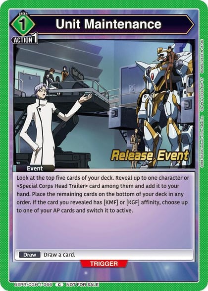 Unit Maintenance, UE04BT: CODE GEASS: Lelouch of the Rebellion Release Event Cards UEPR/CGH-1-066