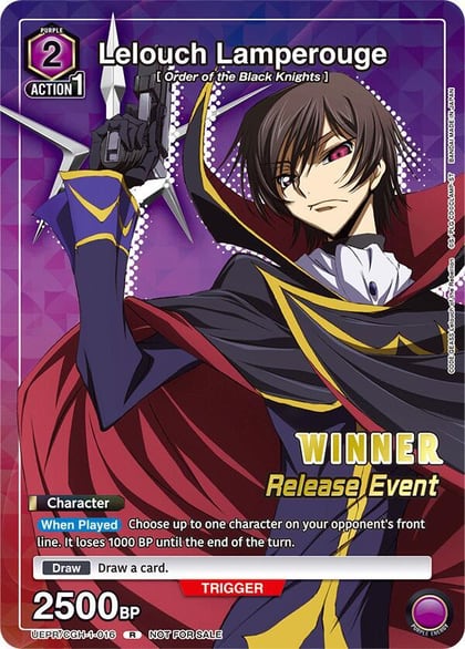 Lelouch Lamperouge (Release Event Winner), UE04BT: CODE GEASS: Lelouch of the Rebellion Release Event Cards UEPR/CGH-1-016