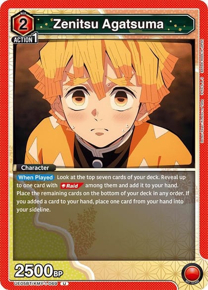 Zenitsu Agatsuma (069), UE05BT: Demon Slayer: Kimetsu no Yaiba UE05BT/KMY-1-069