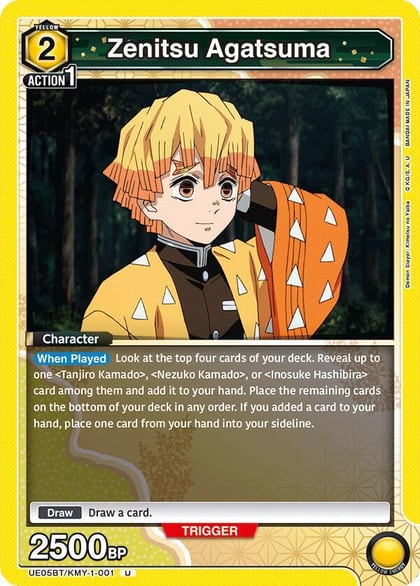 Zenitsu Agatsuma (001), UE05BT: Demon Slayer: Kimetsu no Yaiba UE05BT/KMY-1-001