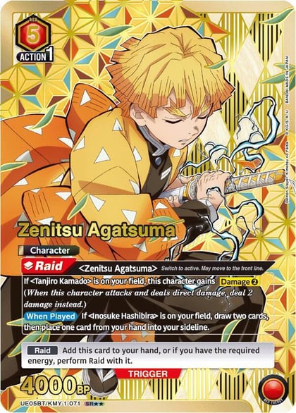 Zenitsu Agatsuma (071) (SR**), UE05BT: Demon Slayer: Kimetsu no Yaiba UE05BT/KMY-1-071