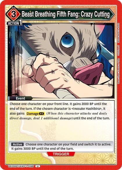 Beast Breathing Fifth Fang: Crazy Cutting, UE05BT: Demon Slayer: Kimetsu no Yaiba UE05BT/KMY-1-098