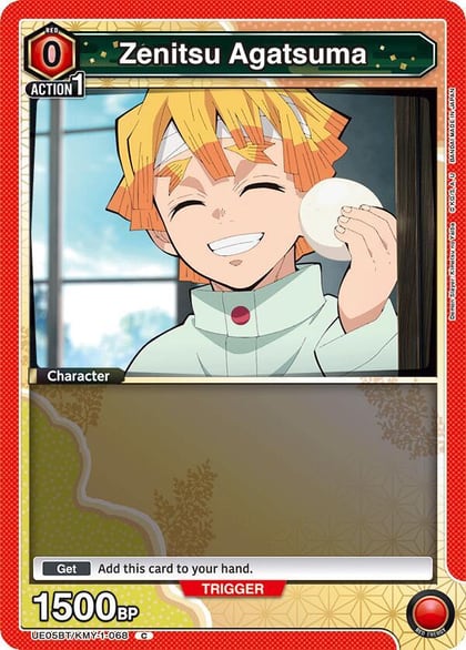 Zenitsu Agatsuma (068) (Box Topper Foil), UE05BT: Demon Slayer: Kimetsu no Yaiba UE05BT/KMY-1-068