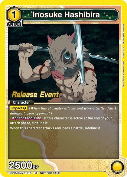 Inosuke Hashibira (015), UE05BT: Demon Slayer: Kimetsu no Yaiba Release Event Cards UEPR/KMY-1-015