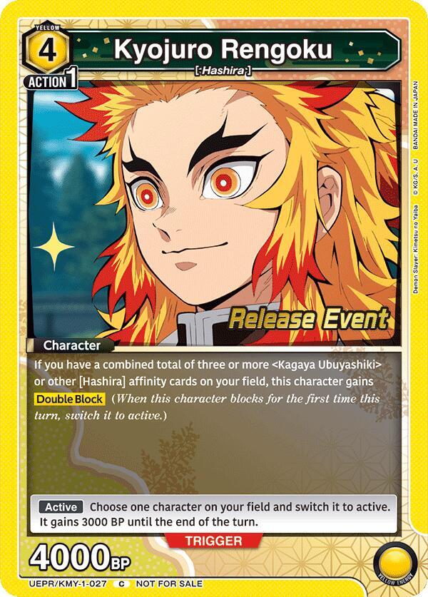 Kyojuro Rengoku (027), UE05BT: Demon Slayer: Kimetsu no Yaiba Release Event Cards UEPR/KMY-1-027
