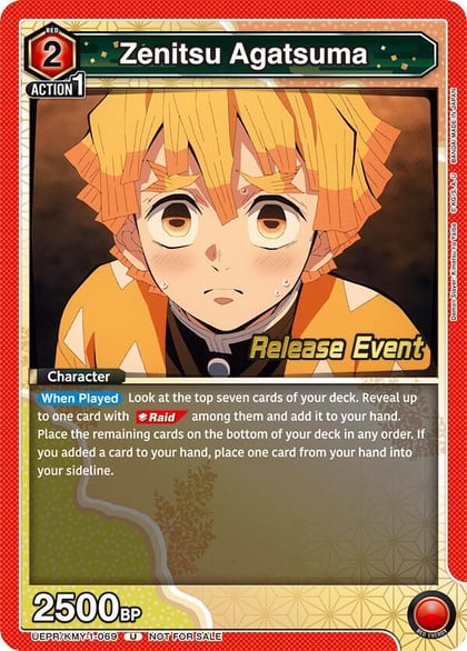 Zenitsu Agatsuma (069), UE05BT: Demon Slayer: Kimetsu no Yaiba Release Event Cards UEPR/KMY-1-069