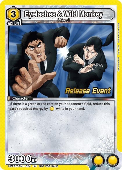 Eyelashes & Wild Monkey, UE06BT: One Punch Man Release Event Cards UEPR/OPM-1-024