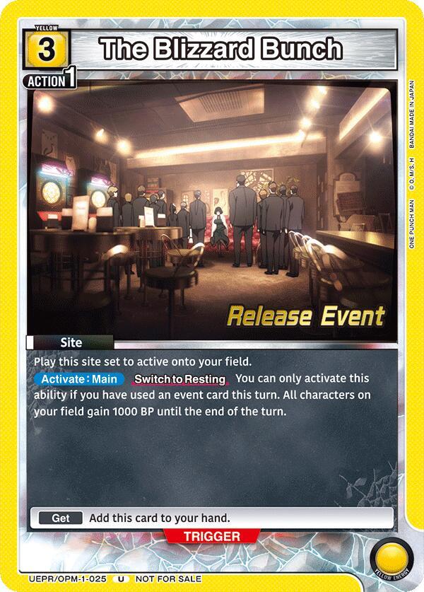 The Blizzard Bunch, UE06BT: One Punch Man Release Event Cards UEPR/OPM-1-025