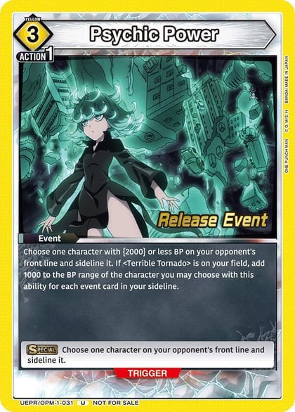 Psychic Power, UE06BT: One Punch Man Release Event Cards UEPR/OPM-1-031
