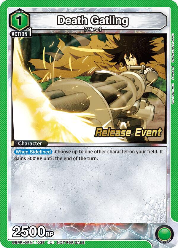 Death Gatling, UE06BT: One Punch Man Release Event Cards UEPR/OPM-1-037
