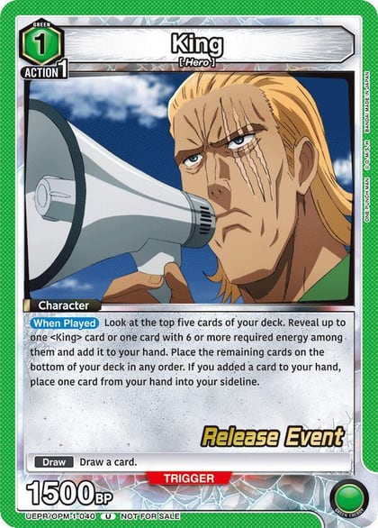 King (040), UE06BT: One Punch Man Release Event Cards UEPR/OPM-1-040