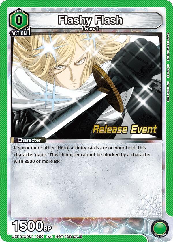 Flashy Flash, UE06BT: One Punch Man Release Event Cards UEPR/OPM-1-050