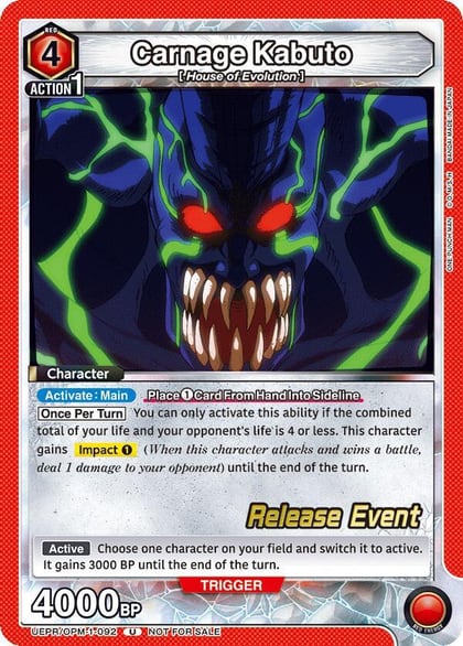 Carnage Kabuto, UE06BT: One Punch Man Release Event Cards UEPR/OPM-1-092