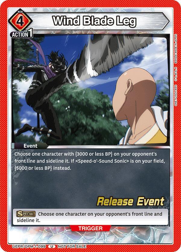 Wind Blade Leg, UE06BT: One Punch Man Release Event Cards UEPR/OPM-1-099