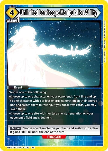 Unlimited Landscape Manipulation Ability, UE07BT: Sword Art Online UE07BT/SAO-1-033