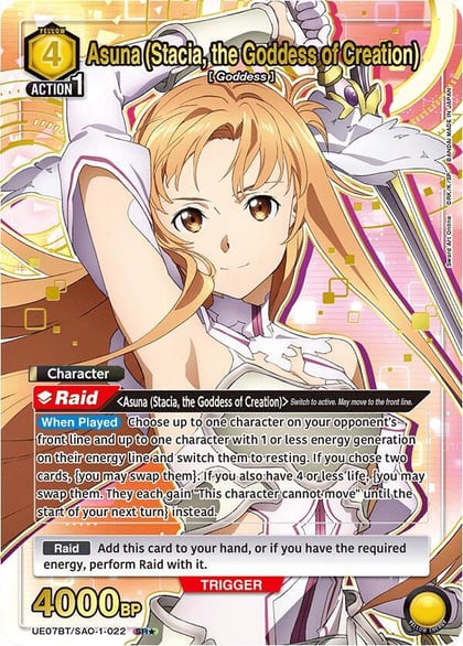 Asuna (Stacia, the Goddess of Creation) (022) (SR*), UE07BT: Sword Art Online UE07BT/SAO-1-022