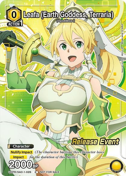 Leafa (Earth Goddess, Terraria) (026) (Release Event Participation), UE07BT: Sword Art Online Release Event Cards UE07BT/SAO-1-026