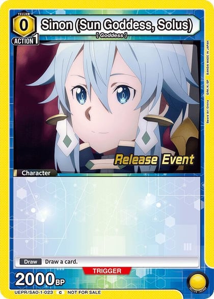 Sinon (Sun Goddess, Solus) (023), UE07BT: Sword Art Online Release Event Cards UEPR/SAO-1-023