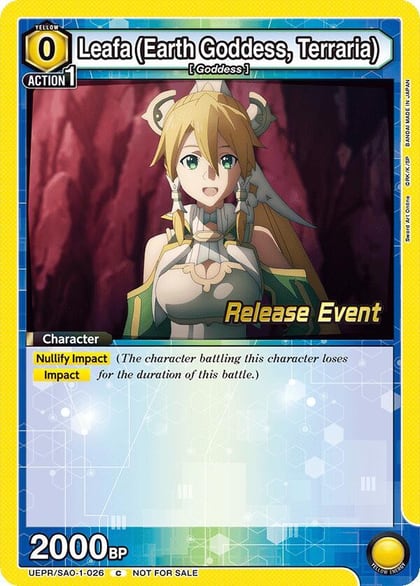 Leafa (Earth Goddess, Terraria) (026), UE07BT: Sword Art Online Release Event Cards UEPR/SAO-1-026