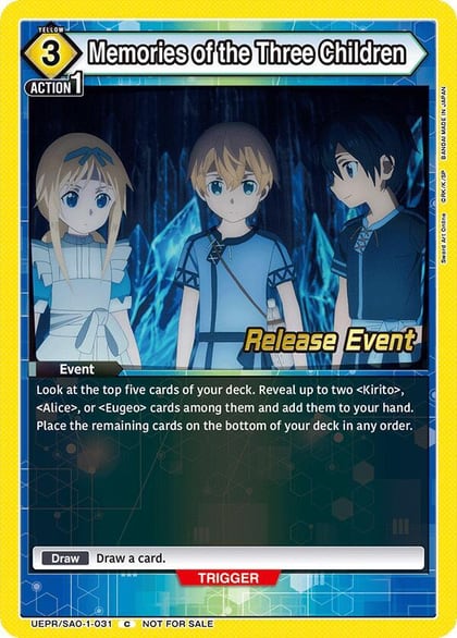 Memories of the Three Children, UE07BT: Sword Art Online Release Event Cards UEPR/SAO-1-031