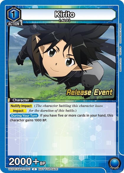 Kirito (051), UE07BT: Sword Art Online Release Event Cards UEPR/SAO-1-051
